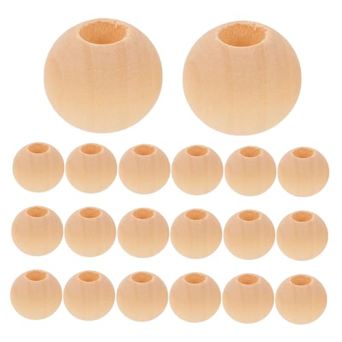 Lurrose 400 Stück Unbehandelte Rundperlen Ø mit Loch für Schmuckherstellung Nachhaltige DIY Holzperlen für Bastelprojekte Natürliche Holzperlen für Kreative Dekoration von Lurrose