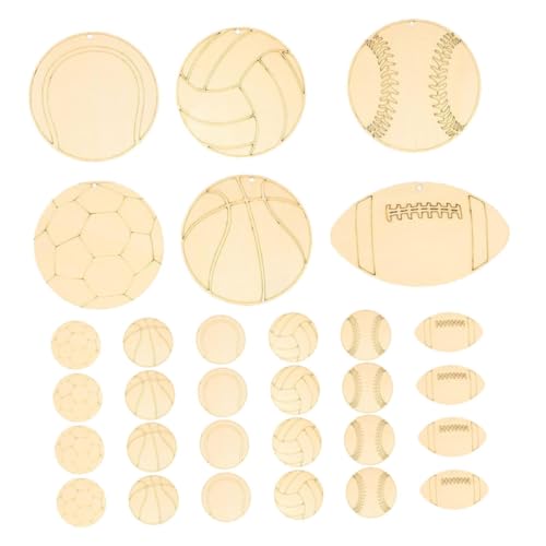 Lurrose 42 Stück Teiliges Holz DIY Set Unbehandelte Holz Ausschnitte für Kreative Bastelprojekte Geeignet für Partys und Dekorationen Fußball Volleyball Baseball und Mehr Lurrose 42 Stück Teiliges Holz DIY Set Unbehandelte Holz Ausschnitte für Kreative Bastelprojekte Geeignet für Partys und Dekorationen Fußball Volleyball Baseball und Mehr von Lurrose