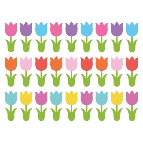 Lurrose 45 Stück Bunte Frühlingsblumen Ausschnitte mit Klebepunkten für Kreative Bastelprojekte für Klassenzimmer und Dekorationen von Lurrose