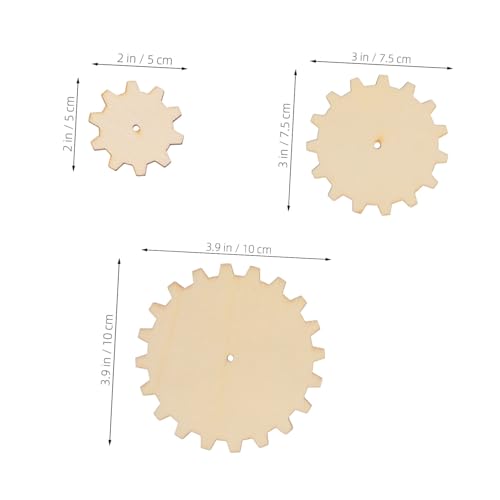 Lurrose 45 Stück Holzzahnradmechanismen Zahnräder Zum Basteln Holzzahnradscheiben Kleine Holzzahnräder Runde Holzembryos Holzhandwerkskreise Zahnräder Basteln DIY von Lurrose