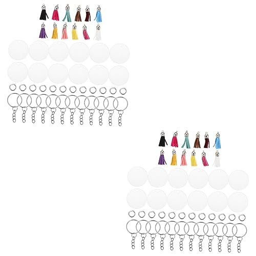 Lurrose 48 Sätze Bunte Schlüsselanhänger Diy Zubehör mit Einzigartigem Quasten Design Handgemachte Schlüsselanhänger für Kreative Projekte und Dekorationen von Lurrose