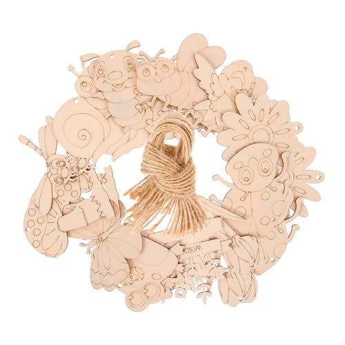 Lurrose 48 Sätze Teiliges Unvollendeter Holzplättchen aus Robustem Naturholz Glatte Oberfläche Leichte DIY Graffiti Bastelplatten für Wanddeko Party Hochzeit und Geschenkverzierung von Lurrose