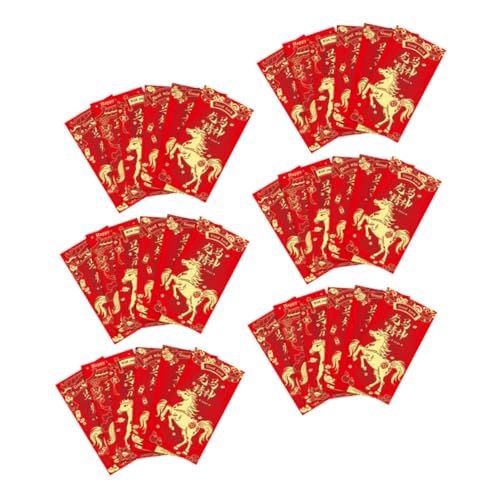 Lurrose 48 Stück Teiliges Rote Umschläge Jahr Des Pferdes Chinesisches Neujahrsfest Traditionelle Hongbao Umschläge für Geldgeschenke Frühling Fest Hochzeit Lurrose 48 Stück Teiliges Rote Umschläge Jahr Des Pferdes Chinesisches Neujahrsfest Traditionelle Hongbao Umschläge für Geldgeschenke Frühling Fest Hochzeit von Lurrose