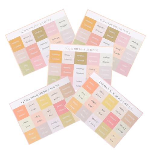 Lurrose 5 Blätter Etikettenaufkleber Kleine Bibel-tabs Tabs Zum Bibelstudium Dekorative Buchregister Registerkarten Für Bibelseiten Bibelregister Für Bibel Etiketten Farbig Papier von Lurrose