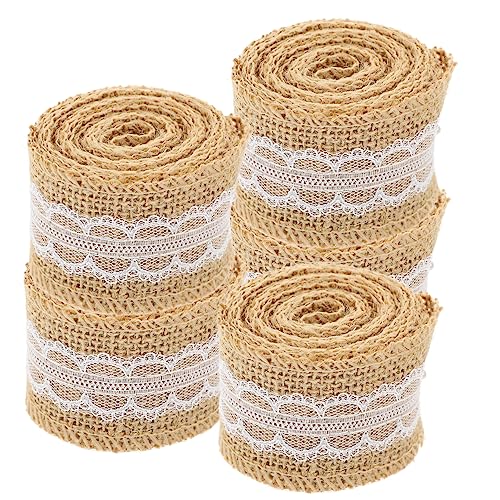 Lurrose 5 Rollen Einfarbige Leinenstreifen Basteln Party grünes Band Tuch Dekoration ribbon bandfeile schienbeinschoner tape geschenktaschen bandalette Weihnachtszubehör Spitzenband Jute von Lurrose