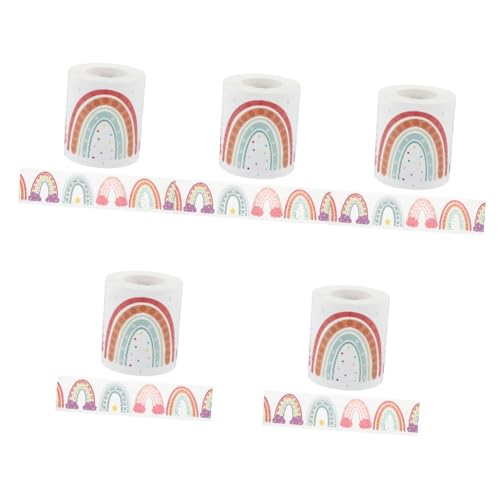 Lurrose 5 Rollen Randaufkleber Regenbogenbrücke bürodeko büro dekoration Klassenzimmer Dekoration für Wand Bretter Bordüre beschneiden Grenzpapier Aufkleber aus beschichtetem Papier Lurrose 5 Rollen Randaufkleber Regenbogenbrücke bürodeko büro dekoration Klassenzimmer Dekoration für Wand Bretter Bordüre beschneiden Grenzpapier Aufkleber aus beschichtetem Papier von Lurrose