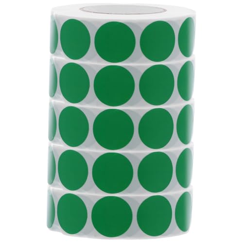 Lurrose 5 Rollen Selbstklebende Runde Aufkleber Grün Farbcodierungsetiketten für Büro Klassenzimmer Lager Beschriftung Writable Lurrose 5 Rollen Selbstklebende Runde Aufkleber Grün Farbcodierungsetiketten für Büro Klassenzimmer Lager Beschriftung Writable von Lurrose