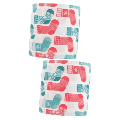 Lurrose 5 Rollen Weihnachtsstrümpfe Gewebe Fröhlich Weihnachtspapierwaren Neuheit Toilettenpapier Dekorative Toilettenpapier Abendessen Seidenpapier bedruckte Badetücher von Lurrose