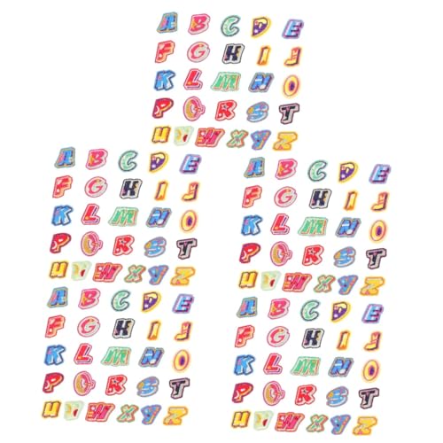 Lurrose 5 Sätze Chenille-Buchstaben-Patches Buchstaben aus Stoff Buchstabenflecken Stoffaufkleber Kleidung aufnäher für jacke aufbügler für jacken Buchstaben aufbügeln Flicken aufbügeln von Lurrose