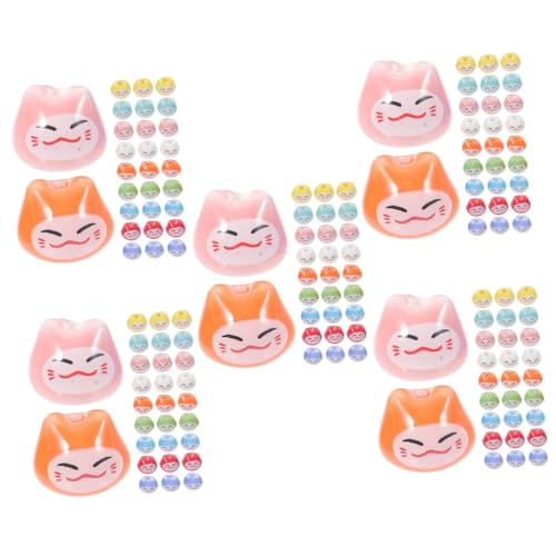 Lurrose 5 Sätze Glückliche Katze Perlen Glückliche Katzenperle Reize Charme Perlen Für Schmuckhersteller Katzenschmuck Schüttgut Große Perlen Diy-anhänger Herstellen Keramik 50 Stück * 5 von Lurrose
