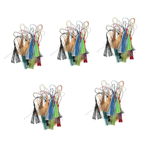 Lurrose 5 Sätze Hängende Quaste Bookmarks Dekoration Schlafzimmer Schlusselketten Klein Mason Rosa Anhänger Zum Aufhängen An Der Haustür Handgefertigte Quaste Stoff Colorful 120 Stück * 5 von Lurrose