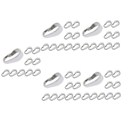 Lurrose 5 Sätze Hängende Schnalle Halsketten Schmuck Sicherungsring Ringe Bausatz Charme Schließe Reiz Armbänder Zange Verschlüsse Haken Bügel-charm-verschluss Silver Silber- 10 Stück * 5 von Lurrose