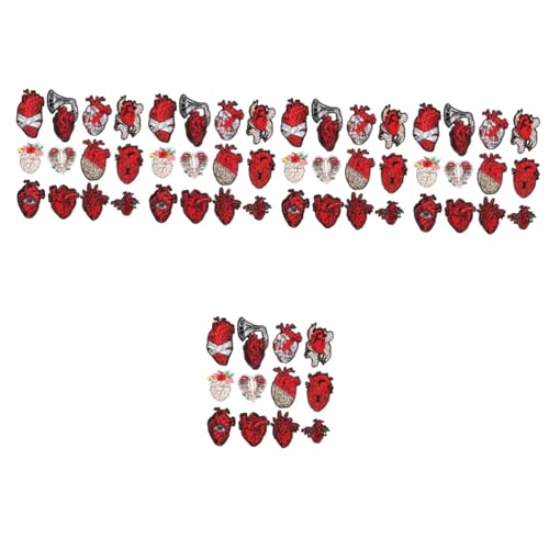 Lurrose 5 Sätze Herz-stickerei-patch Flicken Für Kleidung Flicken Für Bekleidung Dekorative Aufnäher Für Kleidung Patches Nähen Flecken Flicken Nähen Reparatur Mode Stoff 12 Stück * 5 von Lurrose