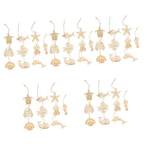 Lurrose 5 Sätze Holzhandwerk Zum Bemalen Thematisiert Treibholz Erwachsene Hai Dein Tiere Party -dekorationen Von Ocean Themed Party Küsten Qualle Geformt Beige Hanfseil 60 Stück * 5 von Lurrose
