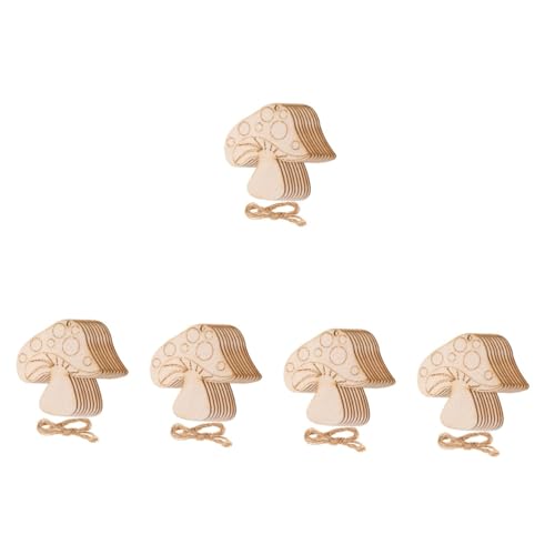 Lurrose 5 Sätze Pilzholzscheibe Ornament Pilzzubehör Pilzhandwerk Süßes Pilz-wanddekor Pilze Pilzchips Dekoration Ausgeschnitten Pilz Zeug Diy-zubehör Aus Holz Holzverzierungen Hanfseil von Lurrose