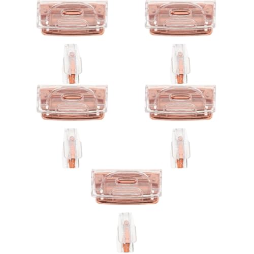 Lurrose 5 Sätze Transparentes Rosegoldenes Heftgerät Locher Tragbarer Heftklammerentferner Elegante Büroaccessoires für Effizientes Arbeiten von Lurrose