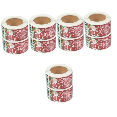Lurrose 5 Sätze Weihnachtsaufkleber Scheckheft Scrapbbok Weihnachtssiegelaufkleber Aufkleber Für Weihnachtsetiketten Aus Dekorativer Geschenkaufkleber Verpackungsaufkleber Rot 2 Rollen * 5 von Lurrose