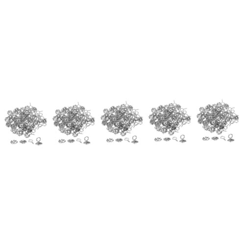 Lurrose 5 Sätze Zubehör Armbinde halskette zubehor ohrringe Schlüssel Armbandherstellung Endkappen zur Schmuckherstellung Perlenkappen aus Legierung lose Charm-Perlen Ösenhaken Silver von Lurrose