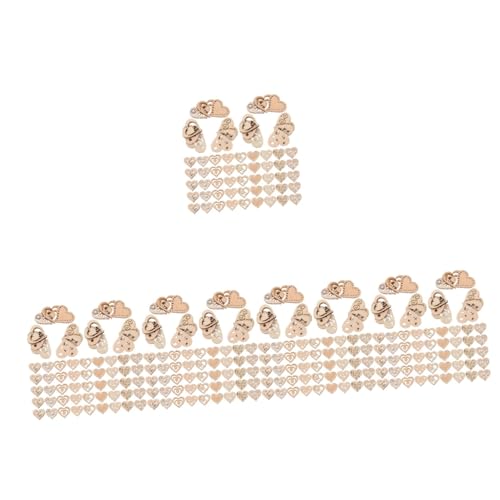 Lurrose 5 Sätze bastelmaterial selber machen Dekoration für Denkmal Ornamente geschnitzt bürodeko office decoration holzdeko unikal Herz DIY Holzschmuck Herz unfertige Holzscheiben Khaki von Lurrose