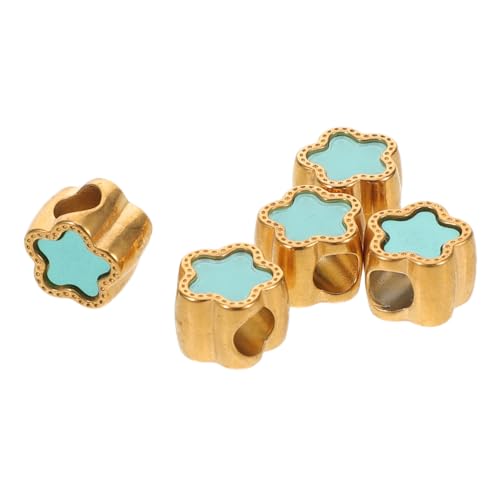 Lurrose 5 Stück Cartoon Spacer Perlen Schmuck Sternperlen DIY -Sternformperlen Sternabstandshalterschmuck Perlen Sternperlen für Armbänder stern schmuck Rostfreier Stahl Himmelblau von Lurrose