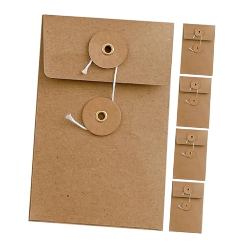 Lurrose 5 Stück Datenaufbewahrungstasche Vintage Hochzeitsumschläge Umschläge Für Karten Umschläge Zum Organisieren Von Dokumenten Umschläge Mit Knopfverschluss Braunes Papier von Lurrose
