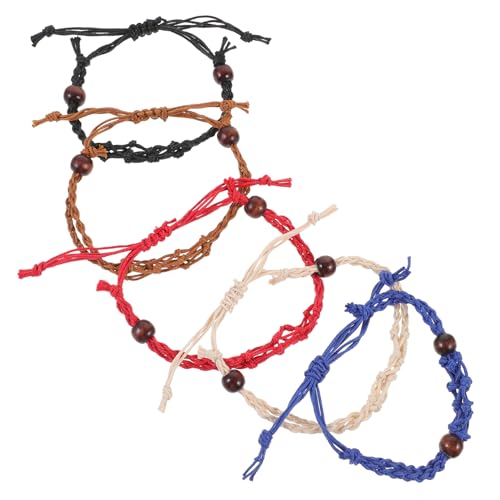 Lurrose 5 Stück Gewebtes Mesh-armband Dekorative Armbänder Kristallkäfig Armbänder Für Frauen Dekoratives Gewebtes Armband Verstellbares Armband Seil von Lurrose