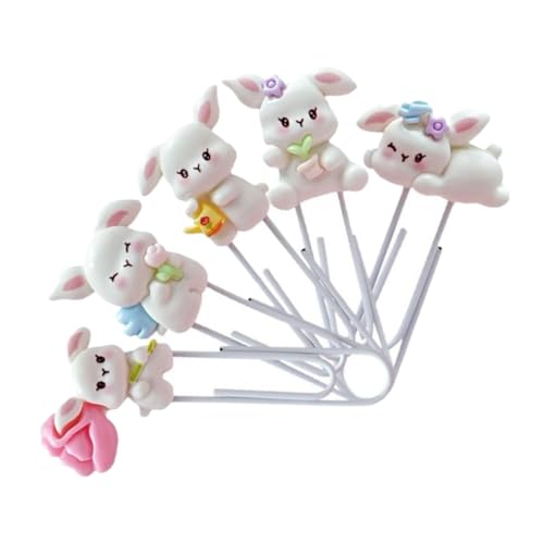 Lurrose 5 Stück Kaninchen Büroklammern Lesezeichen Osterbedarf Häschen Schreibwaren Süße Osterdekoration Osterhasen Clips Süße Büroklammern Lesezeichen Tier von Lurrose