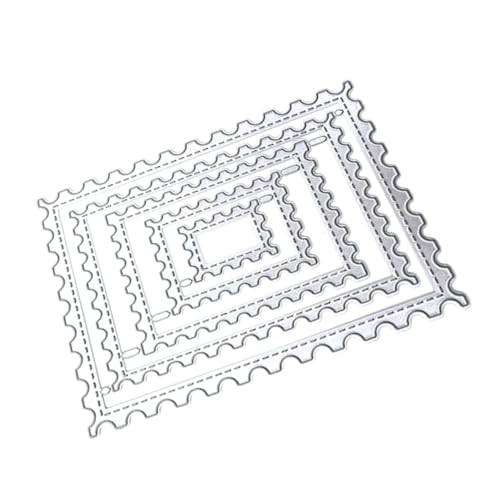 Lurrose 5 Stück Metallmesserform Stanzformen Metall stirbt Schneidwerkzeug Stanzteile für Scrapbooking Kartenschablonen Briefmarkenstanzen für die Kartengestaltung Kohlenstoffstahl Silver von Lurrose