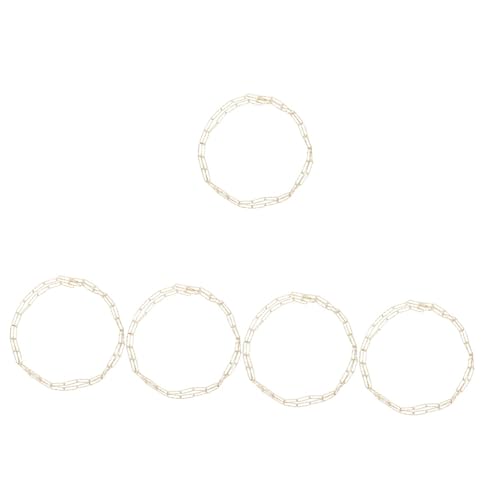 Lurrose 5 Stück Ovale DIY-Kette Halskette kleine Kette edelstahlketten bescherung weihnachten Kette zur Schmuckherstellung Ketten für die Schmuckherstellung Rostfreier Stahl Golden von Lurrose