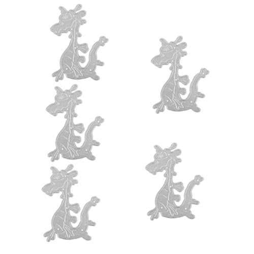 Lurrose 5 Stück Prägestempel aus Metall sterben gestanzt Schnitte Drachen-Stanzformen orientalisch Stanzteile aus Metall Formen für Fotoalben Schimmel für Fotoalben Kohlenstoffstahl Silver von Lurrose
