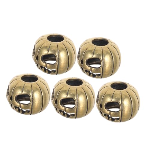 Lurrose 5 Stück Retro Halloween Kürbis Anhänger Messing Halloween DIY Zubehör Vintage Kürbisperlen für Schmuck Basteln Armbänder Schlüsselanhänger von Lurrose