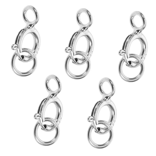 Lurrose 5 Stück Sterling Silber Federverschlüsse für und Armbänder Runde Clips für Diy Schmuck für Perlenaccessoires und Kreative Projekte von Lurrose