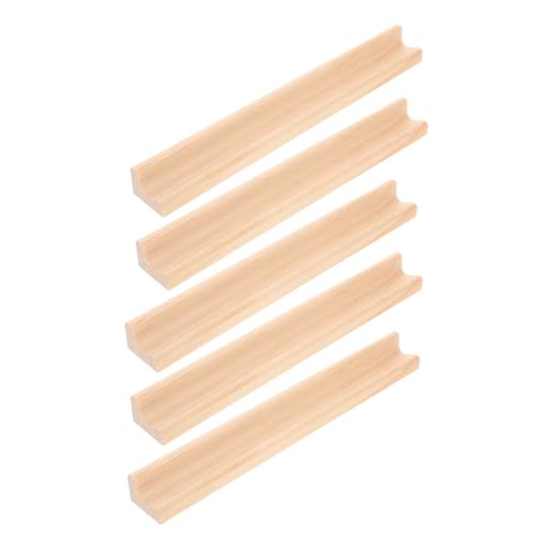 Lurrose 5 Stück Teiliges Holz Letter Tile Trays Domino Halter für Mexican Train Mahjong Spiele Stabiles Spielzubehör aus Robustem Holz Multifunktional für Domino Mahjong und Buchstaben von Lurrose