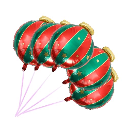 Lurrose 5 Stück Weihnachtsballons Partyzubehör Weihnachtsdekorationen Dekorativer Partyballon Party-ballon- Party-layout-ballon Folienballon Dekorativer Luftballon Aluminiumfolie von Lurrose