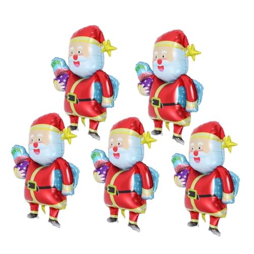 Lurrose 5 Stücke Weihnachten Ballon Set Aluminium Folie Santa Claus Weihnachten Dekorationen Festliche Atmosphäre von Lurrose