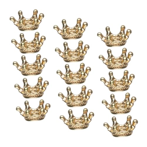 Lurrose 50 Stück Abstandshalter Perlen aus Zinklegierung Große Loch Spacer Beads für Schmuckherstellung Vintage Mini Kronen Charms für Armbänder und DIY Bastelprojekte von Lurrose