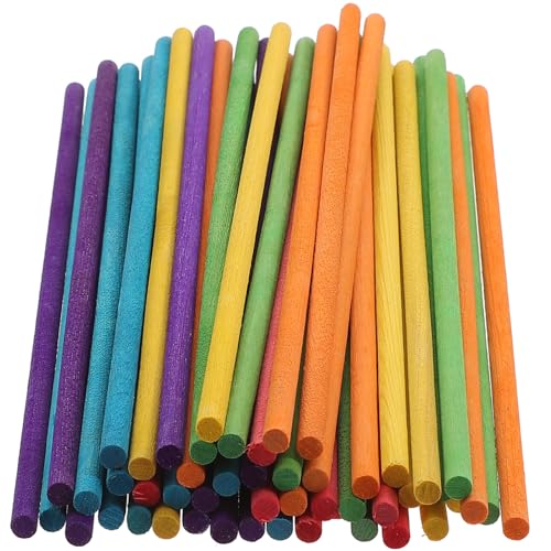 Lurrose 50 Stück Bunte Holzstäbe für Bastelmaterial für Skulpturen und Kreative Projekte von Lurrose