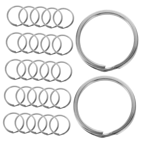 Lurrose 50 Stück Flache Schlüsselringe Rostfrei Sicherer Verschluss Für Schlüssel Auto USB DIY Zubehör von Lurrose