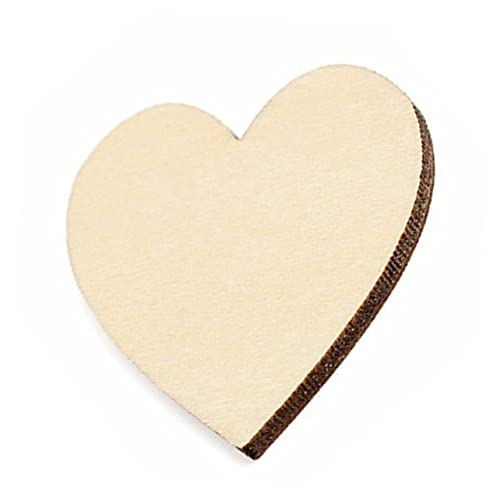 Lurrose 50 Stück Herzförmige Holzscheiben Unbehandelt Natur Birkenholz für Diy Handwerk Hochzeits und Weihnachtsdekoration von Lurrose