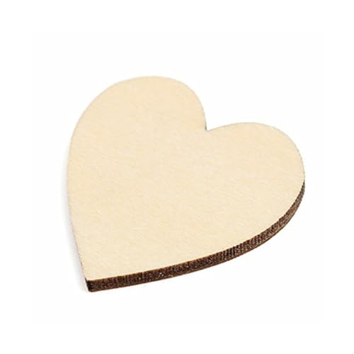 Lurrose 50 Stück Holzscheiben Herzen für Diy Bastelarbeiten Unbehandelt Naturholz für Hochzeitsdeko Tischverzierungen Scrapbooking und Mehr von Lurrose
