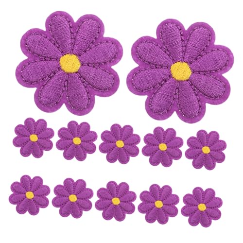 Lurrose 50 Stück Hot Melt Bügelpatches Blumen Bestickte Applikationen für Kleidung Einfach Anzubringen Hitzebeständig DIY Stoffaufnäher zum Aufbügeln und Annähen Modische Textildekoration von Lurrose