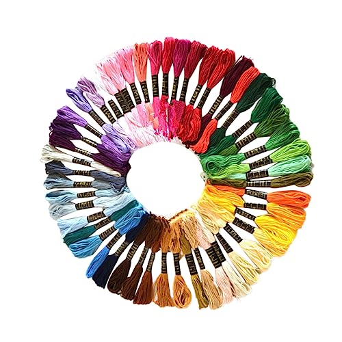Lurrose 50 Stück Kreuzstich Garn in Farben Weiches Glattes für Handarbeiten Diy Projekte Stickerei Freundschaftsarmbänder Geeignet für Anfänger und Profis von Lurrose