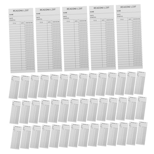 Lurrose 50 Stück Lesezeichen Leselisten Papier ohne Loch Bibliothekskarten mit Feldern für Daten und Bewertungen für Schüler und Buchliebhaber Lurrose 50 Stück Lesezeichen Leselisten Papier ohne Loch Bibliothekskarten mit Feldern für Daten und Bewertungen für Schüler und Buchliebhaber von Lurrose