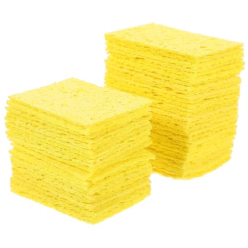 Lurrose 50 Stück Lötkolbenschwämme Zum Abwischen Von Lötzubehör Lötschwammreiniger Lötschwamm Pads Reibe Schrubber Wiederverwendbar Quadratischer Schaumstoff Mikro Lötwischen Gelb von Lurrose