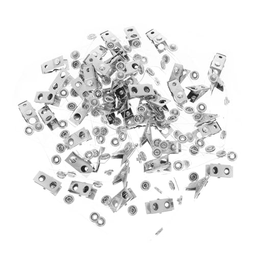 Lurrose 50 Stück Metall Id Clips mit Transparenten PVC Bändern Doppel Loch Badge Halter für Namensschilder Ausweis und Arbeitskarten für Büro und Schulbedarf von Lurrose