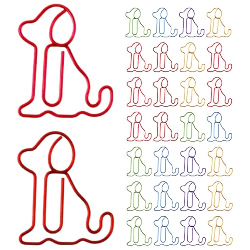 Lurrose 50 Stück Niedliche Hundeförmige Büroklammern Dekorative Papierclips für Büro und Zuhause Vielseitig Einsetzbar Kleine Praktische Clips für Hundeliebhaber von Lurrose