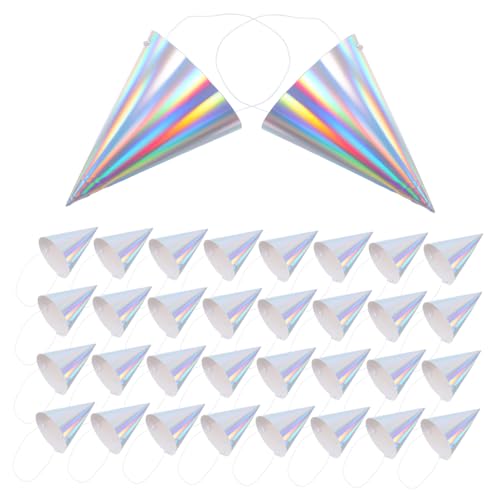Lurrose 50 Stück Party Papierhüte Kindergeburtstag Design Bunte Regenbogenmuster Leicht Tragbar Für Shower Festliche Stimmung Fotorequisiten von Lurrose