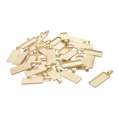 Lurrose 50 Stück Rechteckige Anhänger Tabletts aus Legierung Kratzfestes DIY Schmuckzubehör für Harz Glas Cabochons Fotomedaillons Schlüsselanhänger und Halsketten Lurrose 50 Stück Rechteckige Anhänger Tabletts aus Legierung Kratzfestes DIY Schmuckzubehör für Harz Glas Cabochons Fotomedaillons Schlüsselanhänger und Halsketten von Lurrose