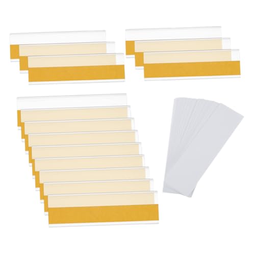 Lurrose 50 Stück Selbstklebende Etikettenhalter Transparent Langlebige Kunststoff Preisschildhalter für Regale Einfache Anbringung Wiederverwendbar für Büro Supermarkt Lager und Buchregale Lurrose 50 Stück Selbstklebende Etikettenhalter Transparent Langlebige Kunststoff Preisschildhalter für Regale Einfache Anbringung Wiederverwendbar für Büro Supermarkt Lager und Buchregale von Lurrose