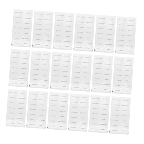 Lurrose 50 Stück Teiliges Transparente Reiseetiketten für Kosmetik Pflegeflaschen Selbstklebend Wasserfest Einfache Anwendung und Entfernung zur Organisation und Kennzeichnung von von Lurrose